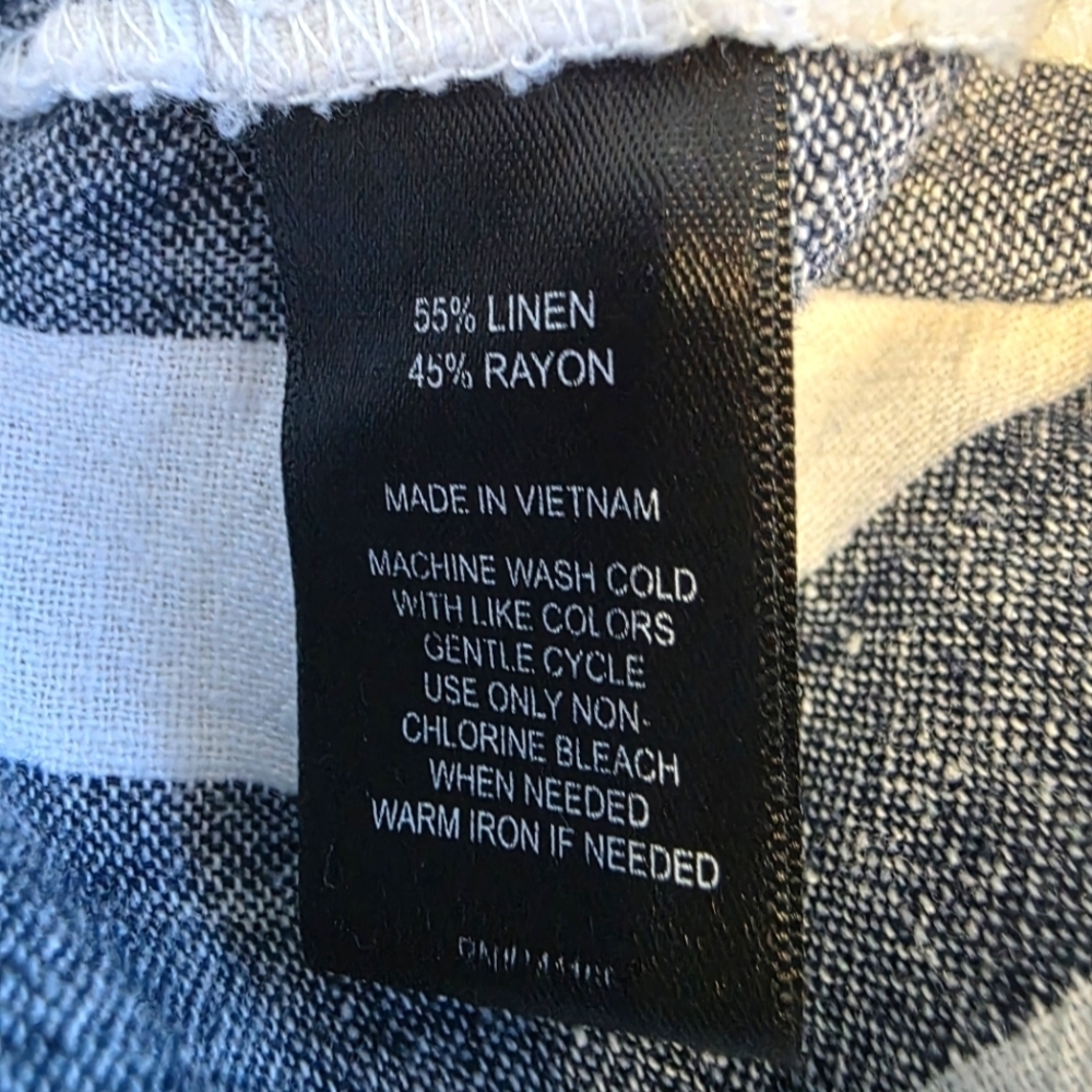 Harve Benard Navy and White Striped Pants - Picture 4 of 7
